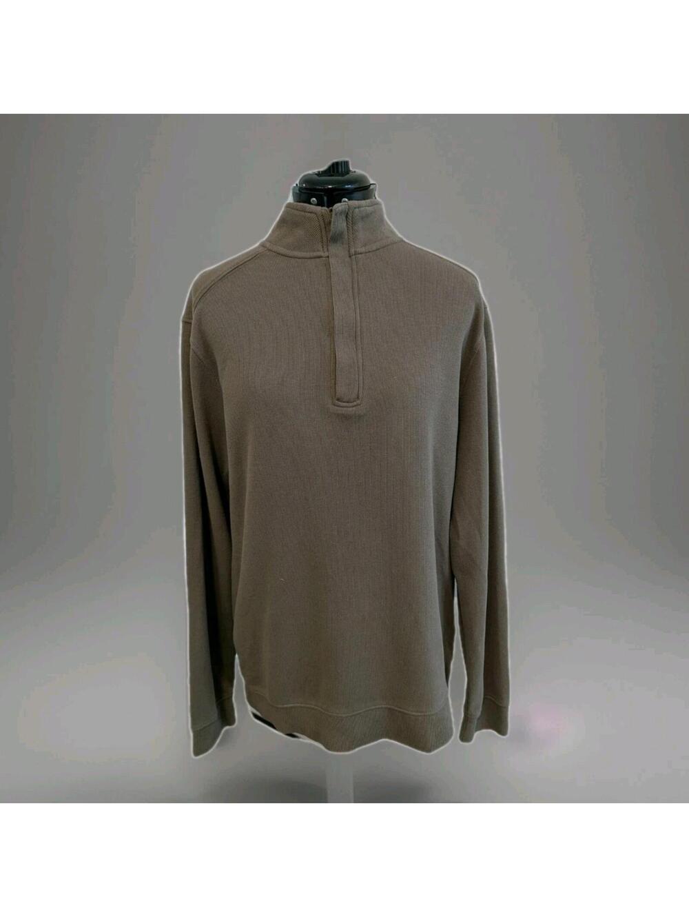 Wilt Men Quarter Zip Pullover Soft Shirt  Sweatshirt Jacket Brown  Size Medium